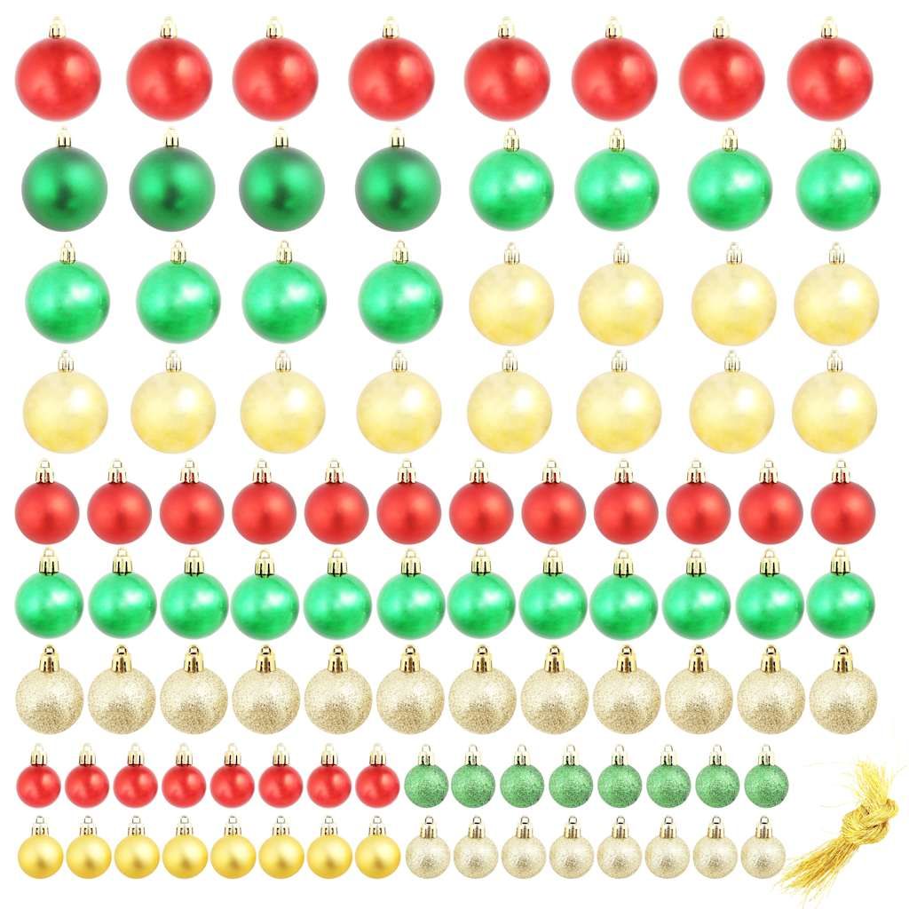 Palline di Natale 100 pz Rosso/Oro/Verde vidaXL