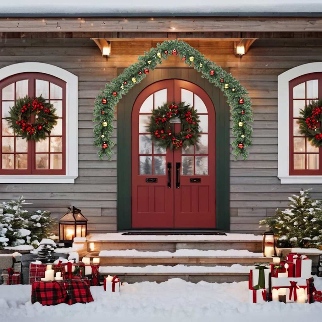 Ghirlanda di Natale Decorata con Palline e Luci a LED 5 m vidaXL