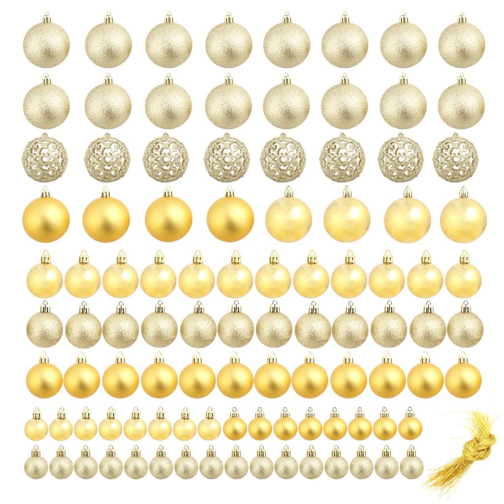 Set Palline di Natale 100 pz 3/4/6 cm Oro vidaXL