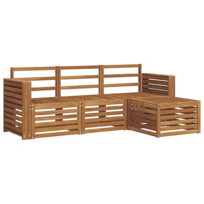 Set di divani da esterno 4 pcs Naturale vidaXL