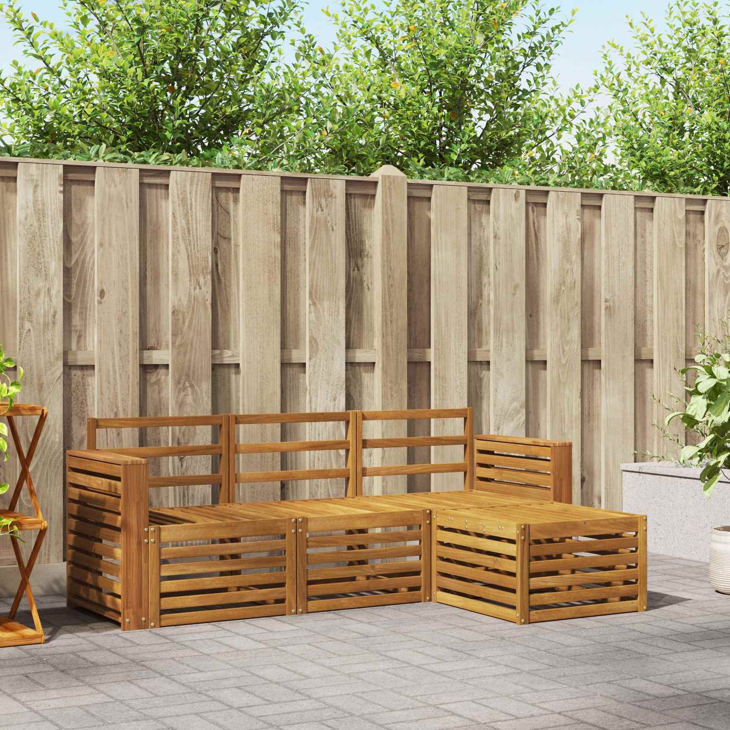 Set di divani da esterno 4 pcs Naturale vidaXL
