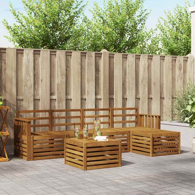 Set di divani da esterno 6 pcs Naturale vidaXL