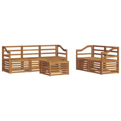 Set divani 6 pcs Naturale Legno di Acacia Massello vidaXL