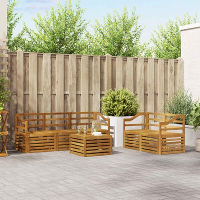 Set divani 6 pcs Naturale Legno di Acacia Massello vidaXL Set divani 6 pcs Naturale Legno di Acacia Massello vidaXL
