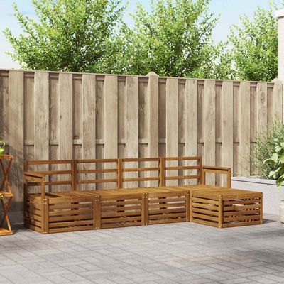 Set di divani da esterno 5 pcs Naturale vidaXL