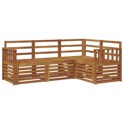 Set divani 4 pcs Naturale Legno di Acacia Massello vidaXL