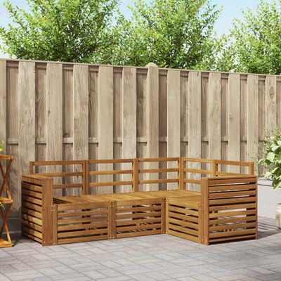 Set divani 4 pcs Naturale Legno di Acacia Massello vidaXL Set divani 4 pcs Naturale Legno di Acacia Massello vidaXL