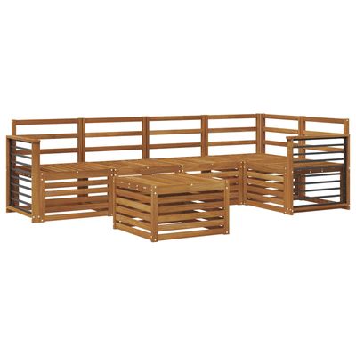 Set divano sezionale 6 pcs Naturale Legno di Acacia Massello vidaXL