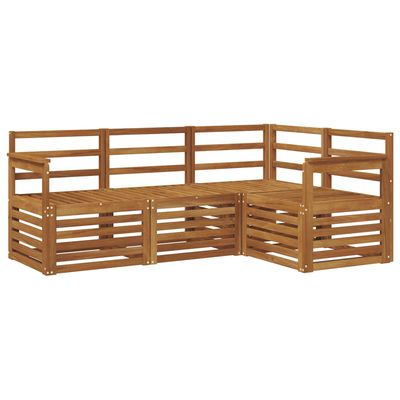 Set divani 4 pcs Naturale Legno di Acacia Massello vidaXL