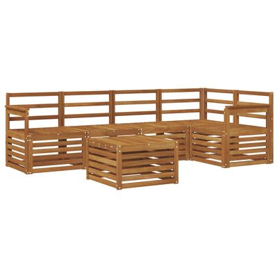 Set divano sezionale 6 pcs Naturale Legno di Acacia Massello vidaXL