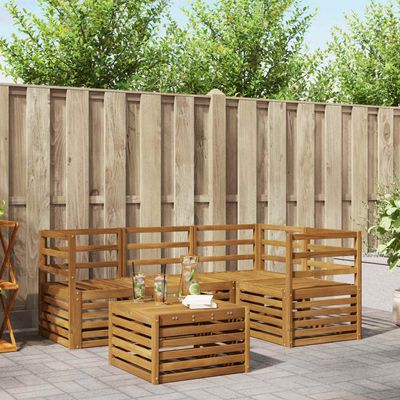 Set di divani da esterno 5 pcs Naturale vidaXL