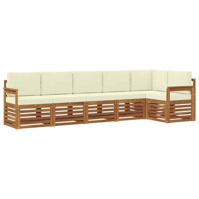 Set divano sezionale con cuscino 6 pcs Naturale e Crema vidaXL
