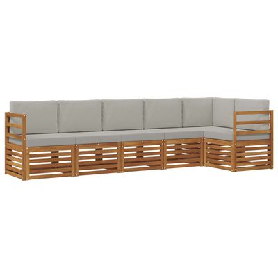 Set divano sezionale con cuscino 6 pcs Grigio Naturale e Chiaro vidaXL