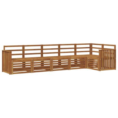 Set divano sezionale 6 pcs Naturale Legno di Acacia Massello vidaXL