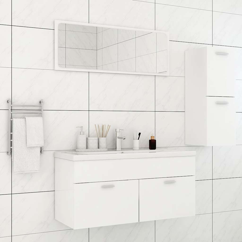 Set Mobili da Bagno Bianco in Truciolato vidaXL