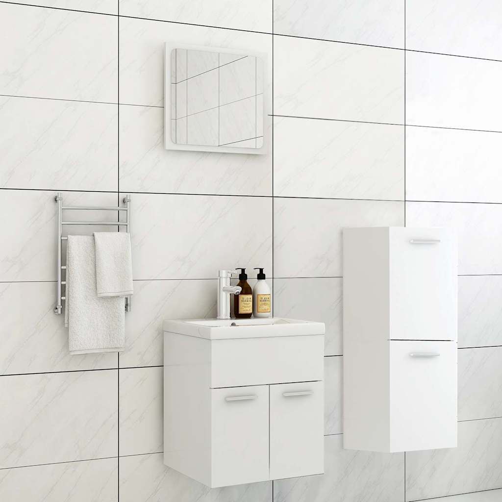 Set Mobili da Bagno Bianco in Legno Multistrato vidaXL