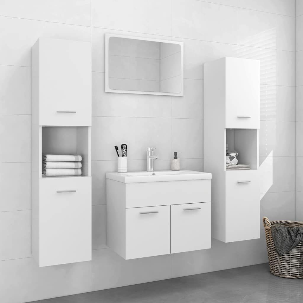 Set Mobili da Bagno Bianco in Legno Multistrato vidaXL
