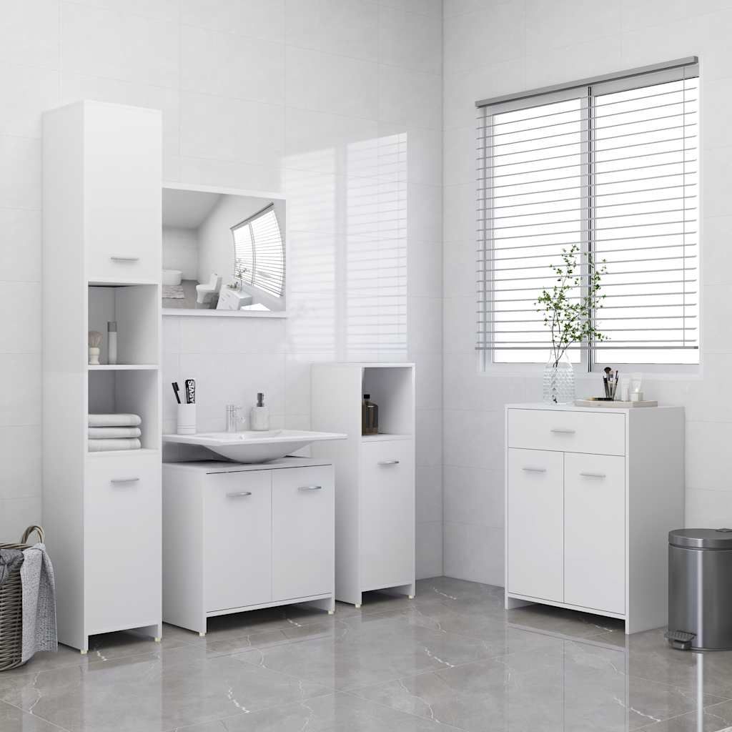 Set Mobili da Bagno 4 pz Bianco vidaXL