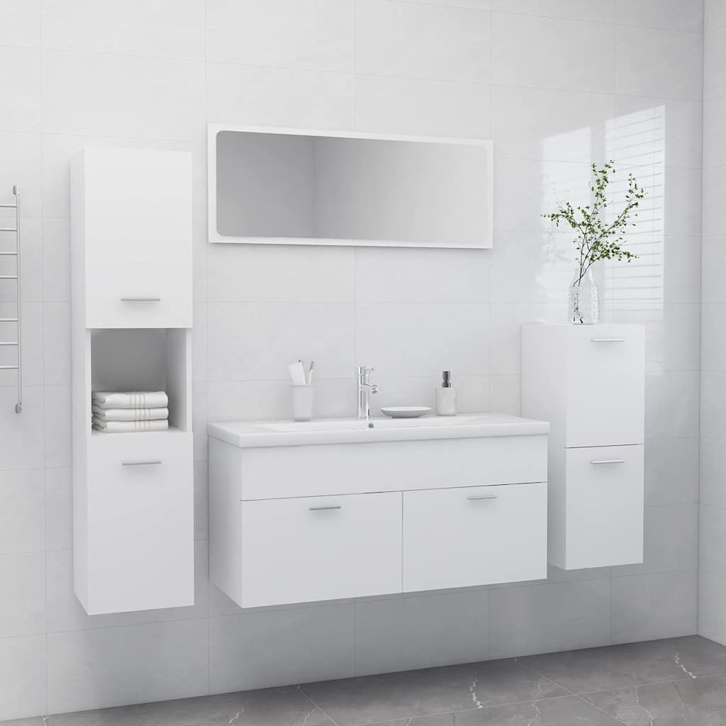 Set Mobili da Bagno Bianco in Truciolato vidaXL