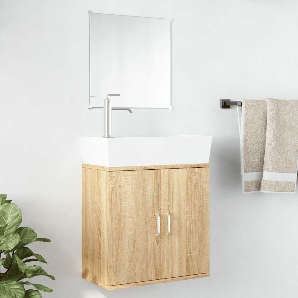 Set Mobili da Bagno 2 pz Rovere in Legno Multistrato vidaXL