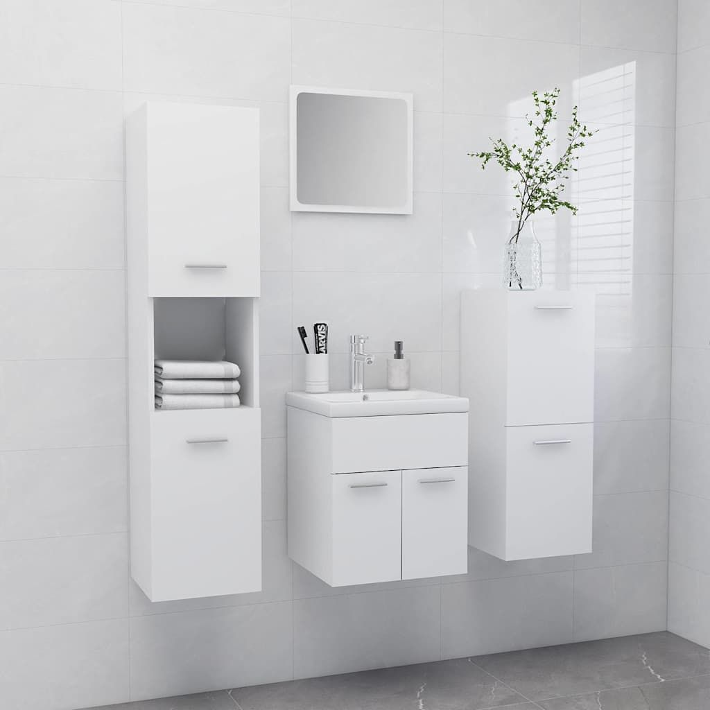 Set Mobili da Bagno Bianco in Legno Multistrato vidaXL