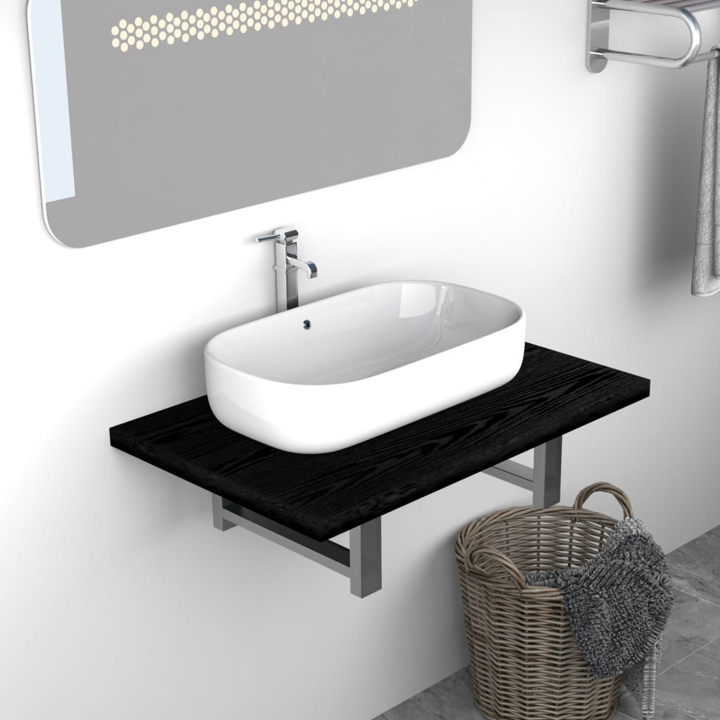 Mobile da Bagno Nero 60x40x16,3 cm vidaXL
