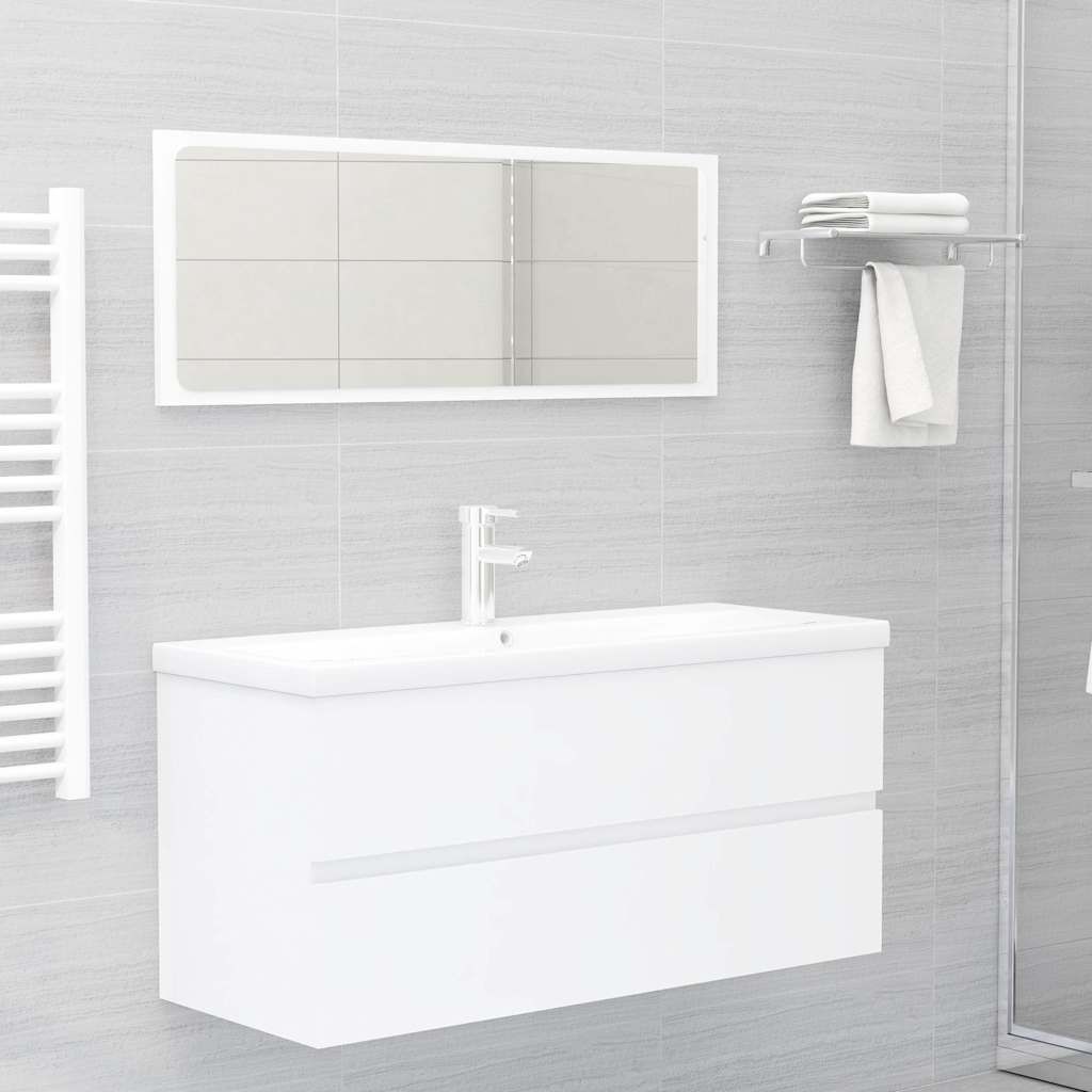 Set Mobili da Bagno Bianco in Legno Multistrato vidaXL