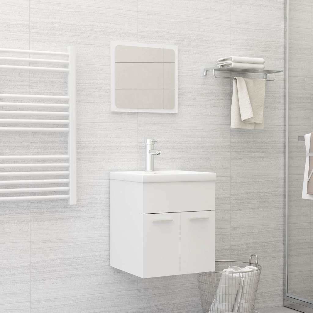 Set Mobili da Bagno Bianco in Legno Multistrato vidaXL