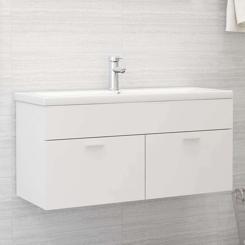 Mobile Bagno con Lavabo Integrato Bianco in Legno Multistrato vidaXL