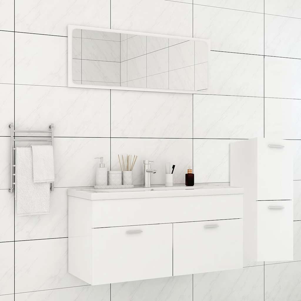 Set Mobili da Bagno Bianco in Legno Multistrato vidaXL