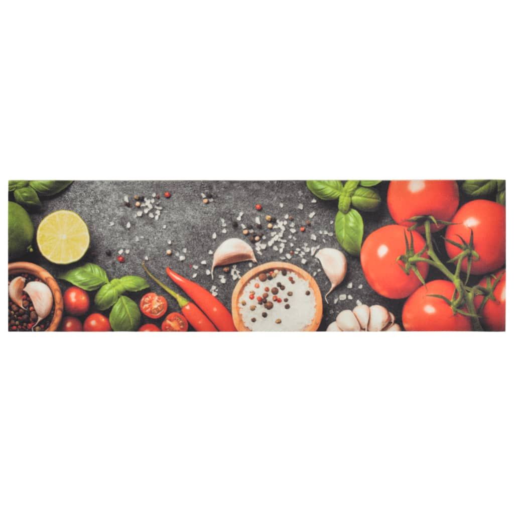 Tappeto da Cucina Lavabile Verdure 45x150 cm Velluto vidaXL