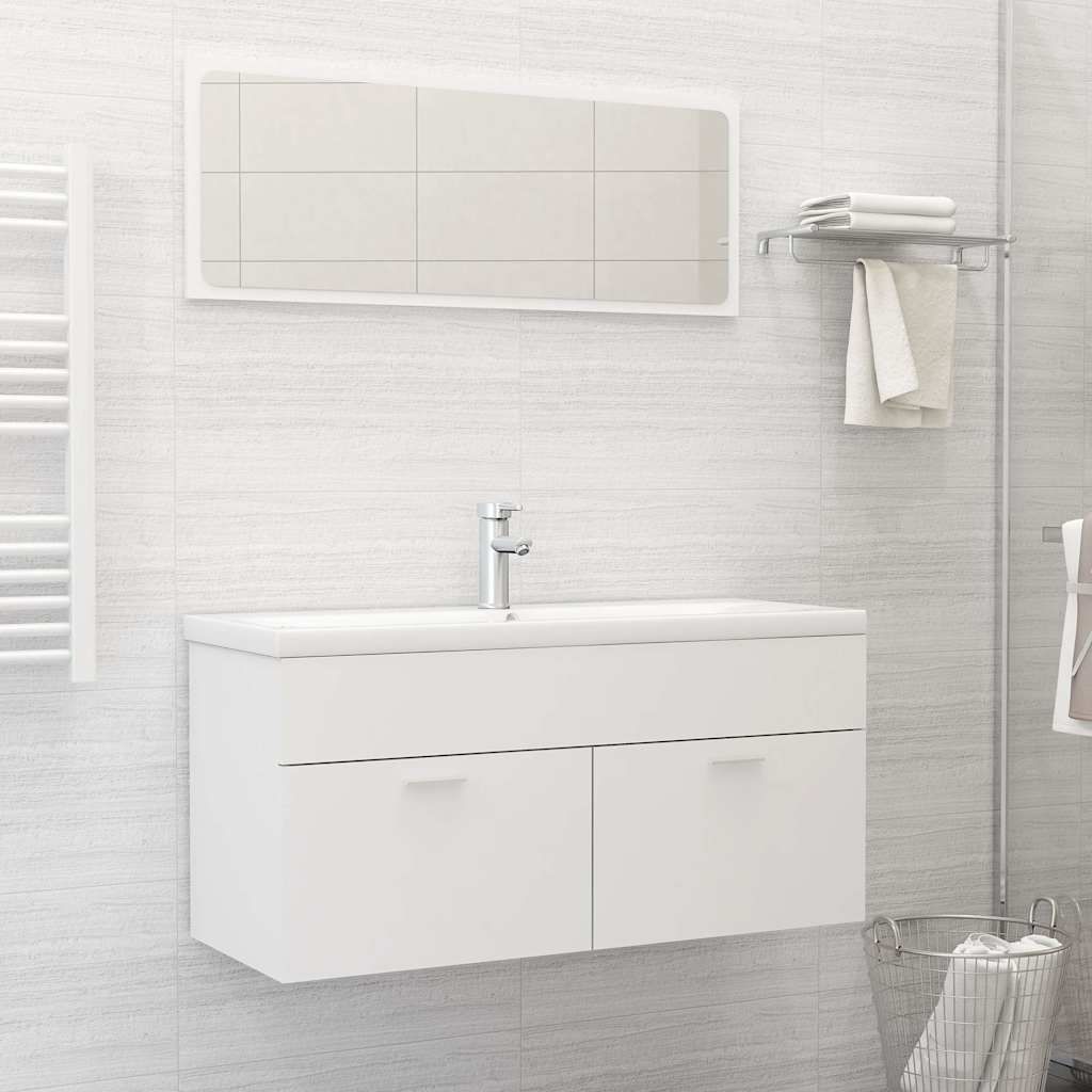 Set Mobili da Bagno Bianco in Truciolato vidaXL