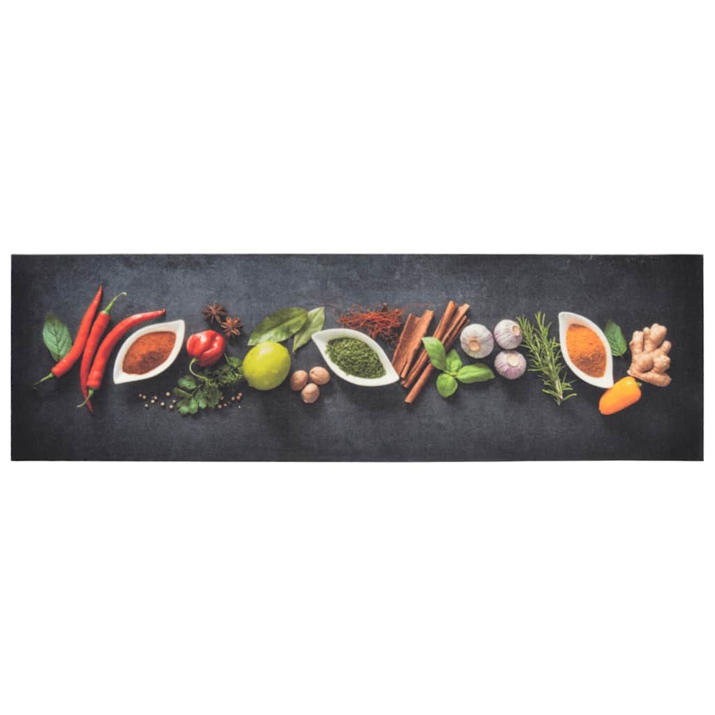Tappeto da Cucina Lavabile Spezie 45x150 cm Velluto vidaXL