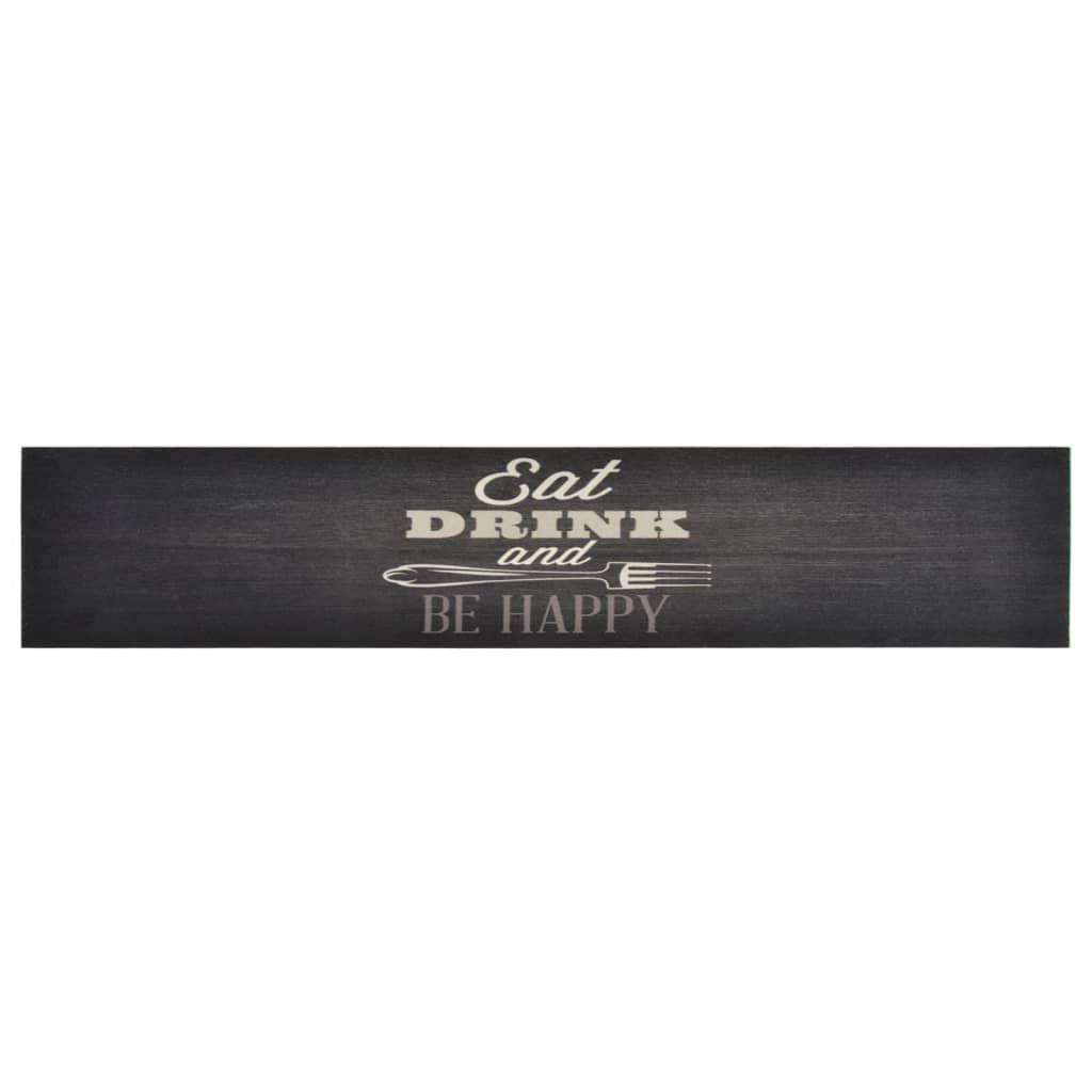 Tappeto da Cucina Lavabile Nero Cucina 60x300 cm Velluto vidaXL