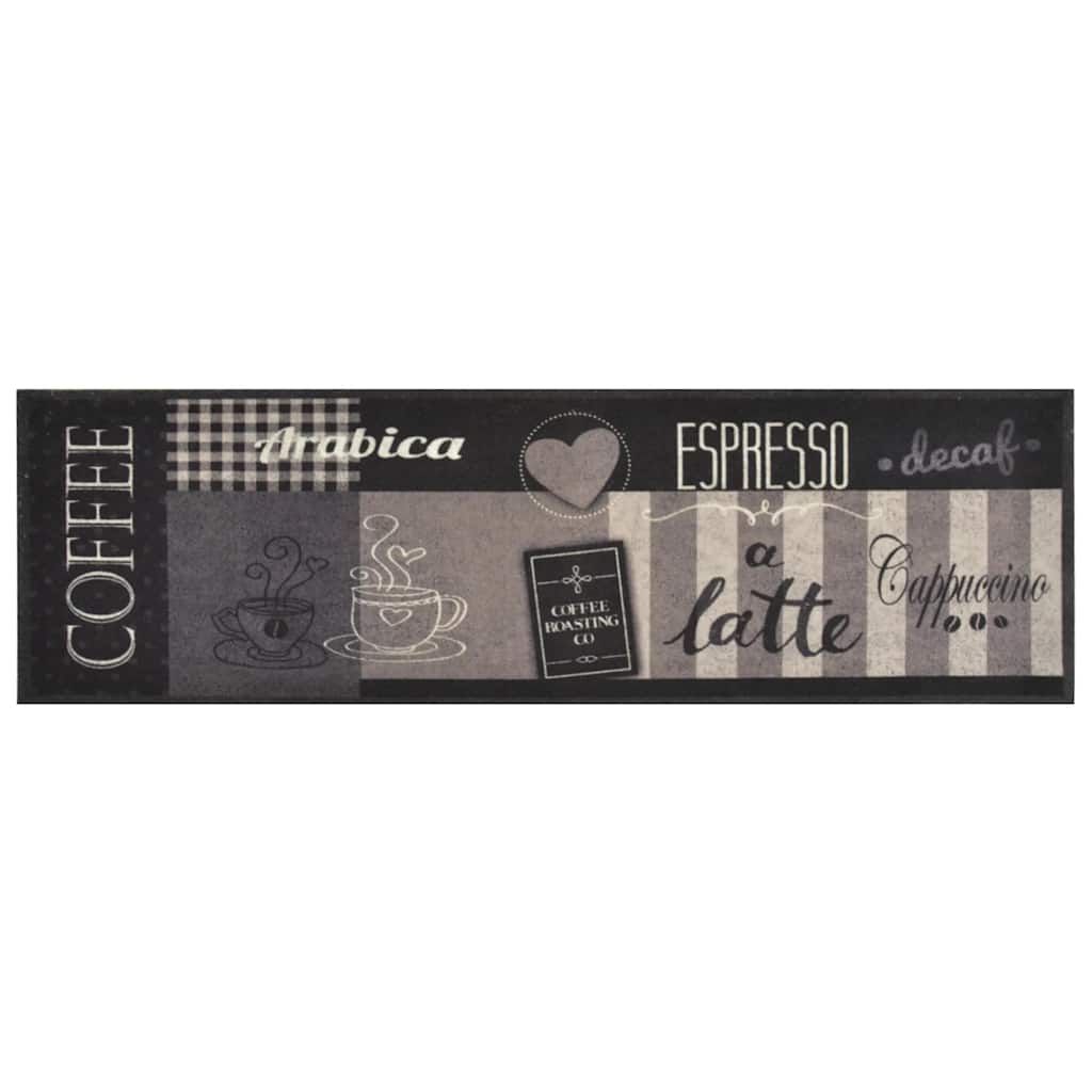 Tappeto da Cucina Lavabile Nero Caffè 45x150 cm Velluto vidaXL