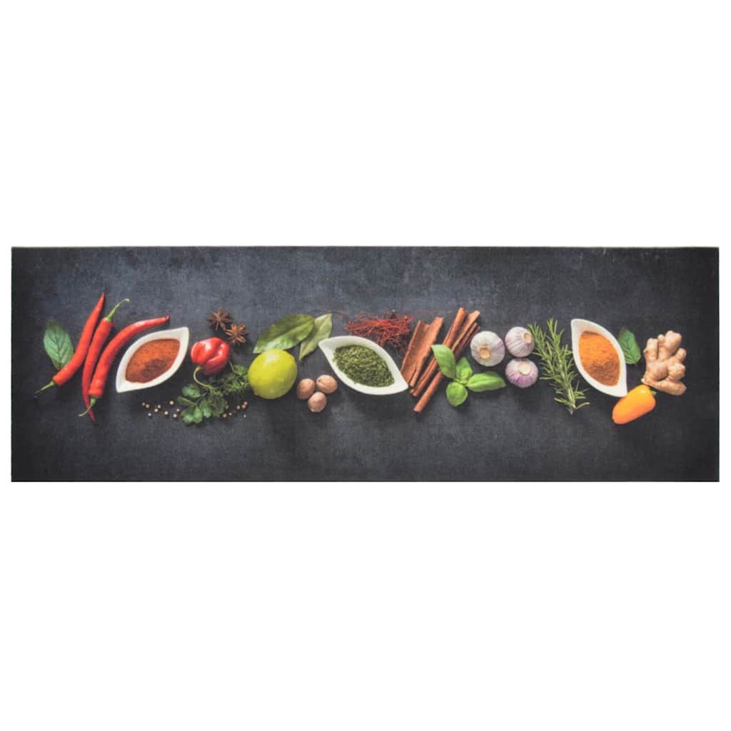 Tappeto da Cucina Lavabile Spezie 60x180 cm Velluto vidaXL