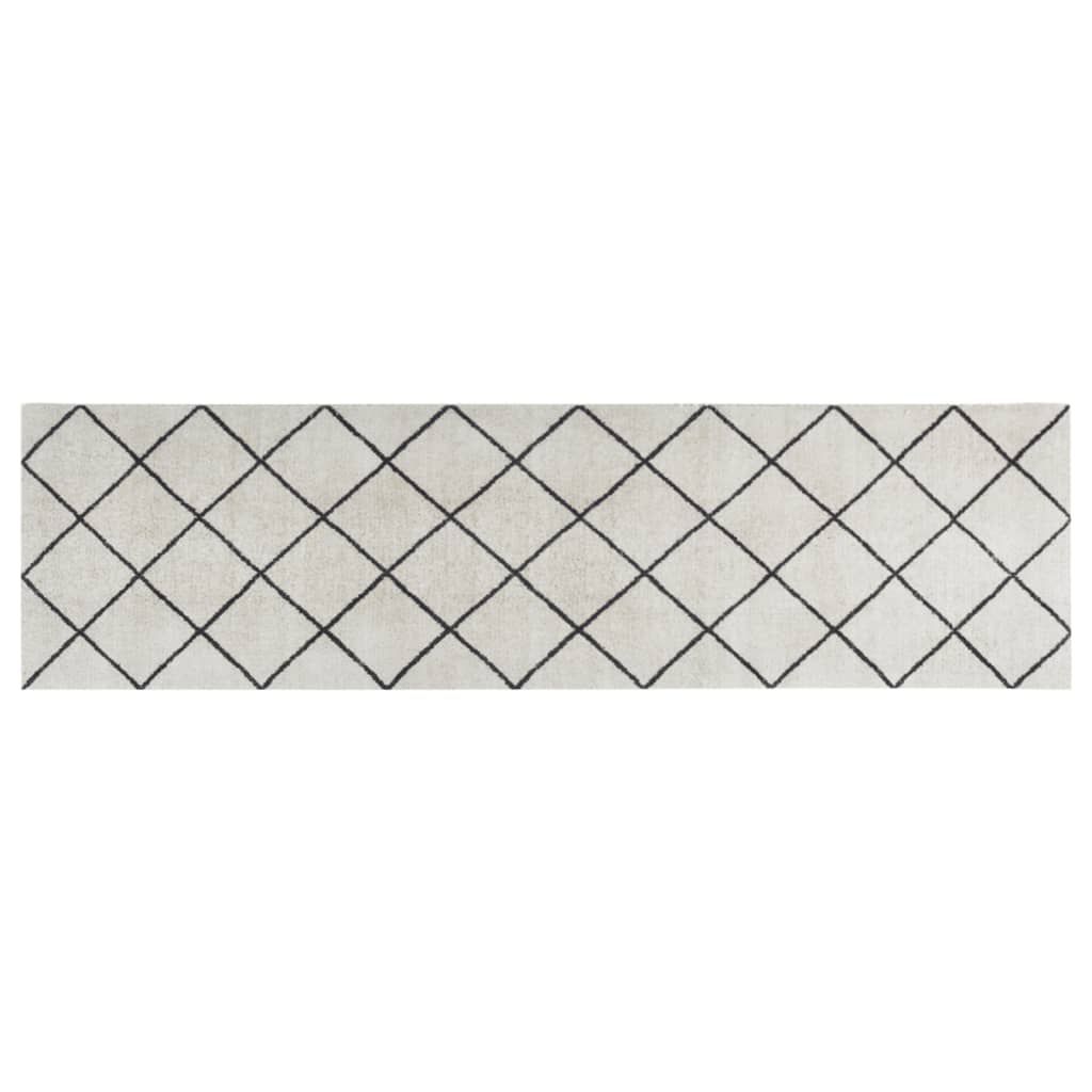 Tappeto da Cucina Lavabile Quadri 45x150 cm Velluto vidaXL
