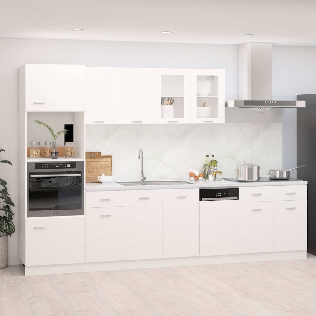 Set Armadi da Cucina 7 pz Lyon Bianco in Truciolato vidaXL