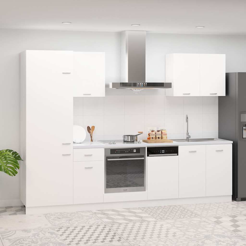 Set Armadi da Cucina 7 pz Lyon Bianco in Truciolato vidaXL
