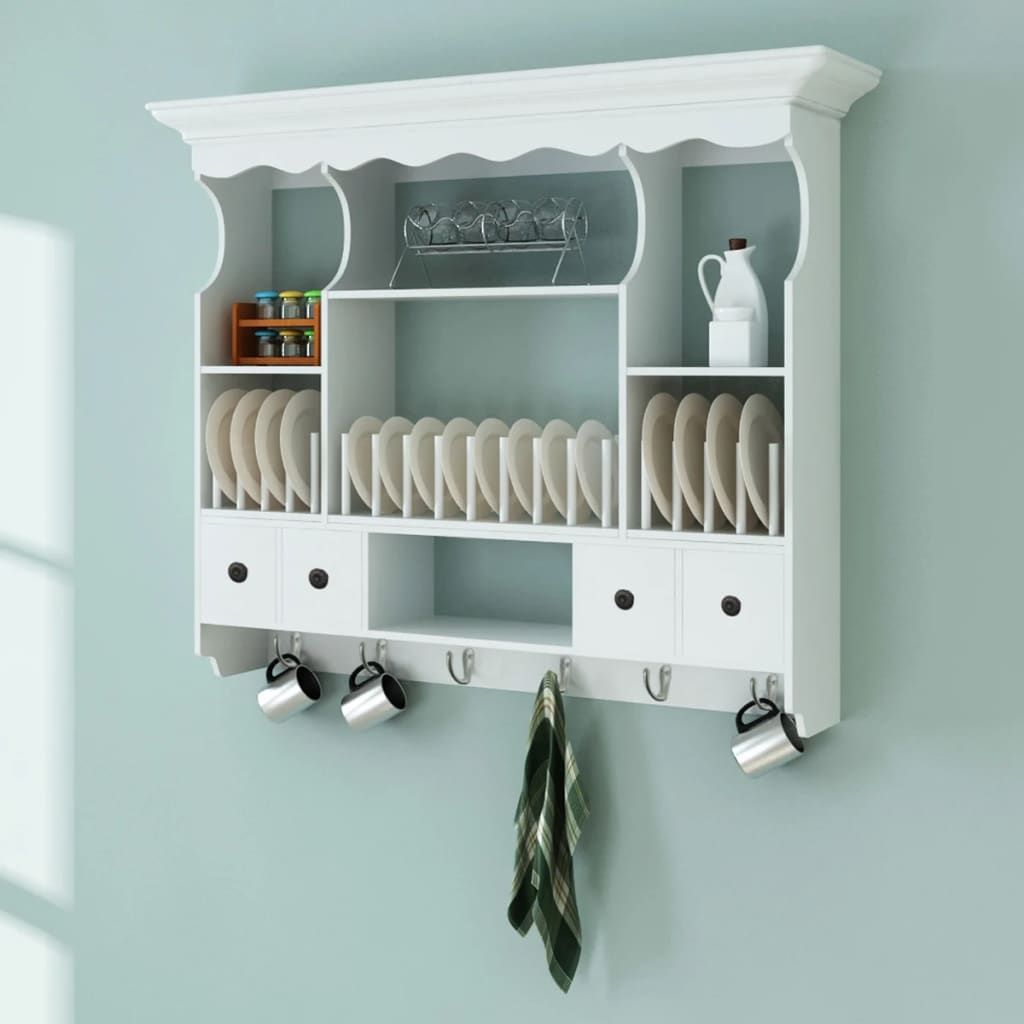Pensile da Cucina in Legno Bianco vidaXL