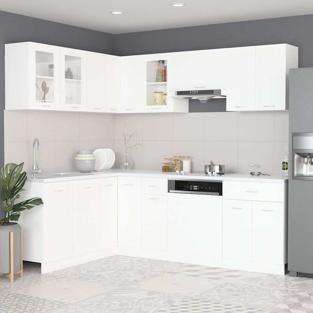 Set Armadi da Cucina 11 pz Lyon Bianco in Truciolato vidaXL