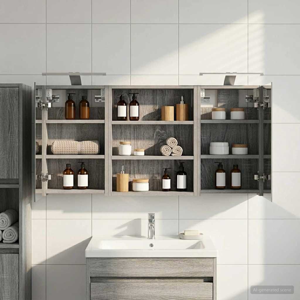 Set di Armadi da Bagno con lo scaffale 3 pcs 100 x 10,5 x 50 cm vidaXL