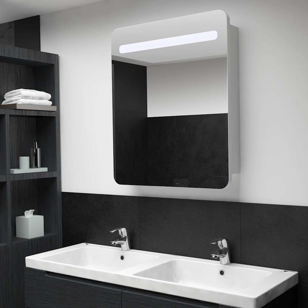 Armadietto Bagno con Specchio e LED 68x9x80 cm vidaXL