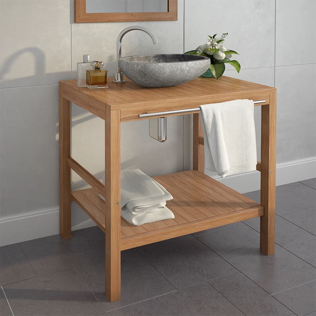 Mobile per Lavabo in Massello di Teak 74x45x75 cm vidaXL
