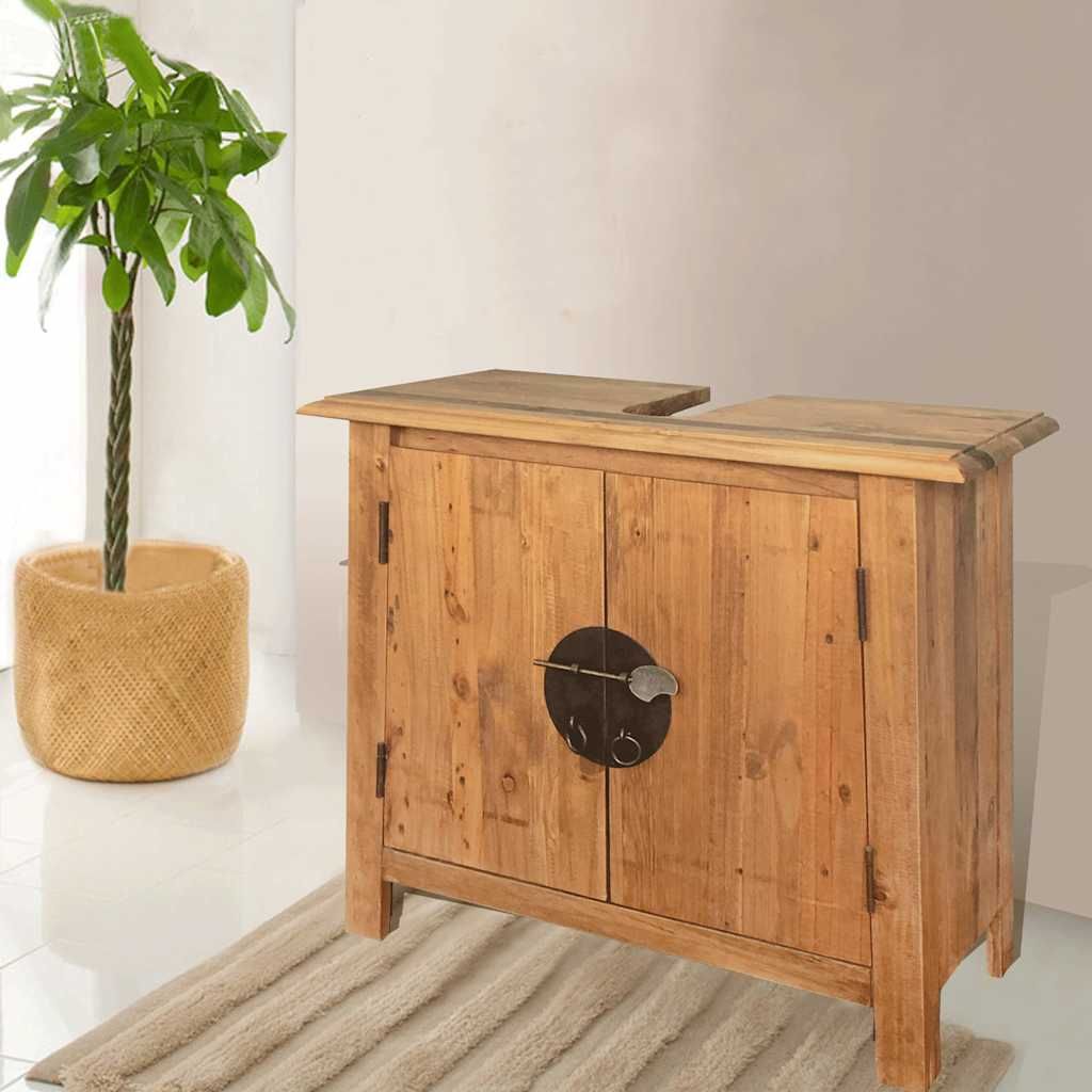 Vanità da Bagno in Legno Massello di Pino 70x32x63 cm vidaXL