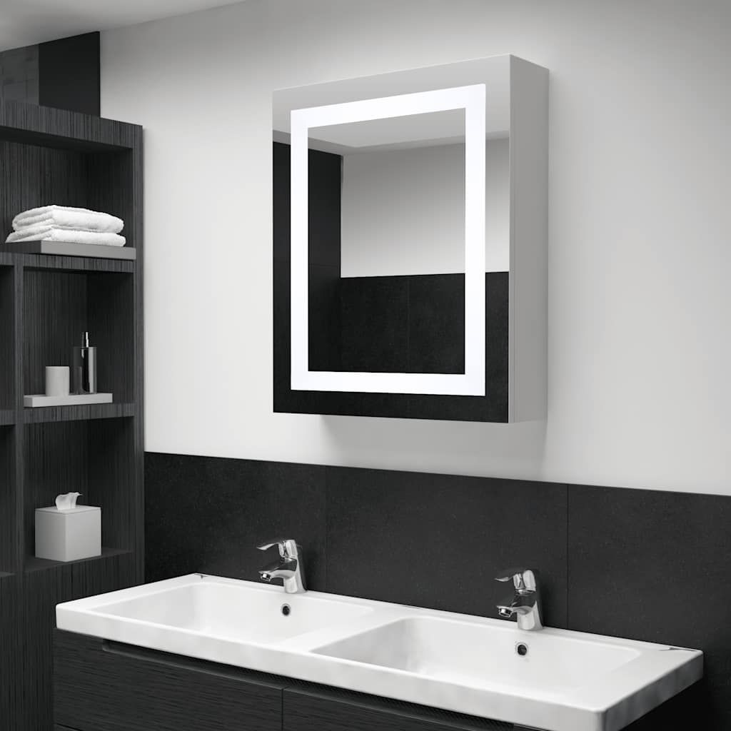 Armadietto Bagno con Specchio e LED 50x13x70 cm vidaXL
