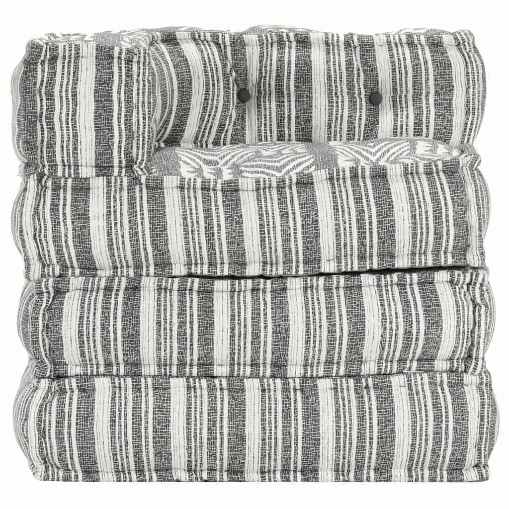 Pouf Modulare in Tessuto Grigio a Strisce vidaXL