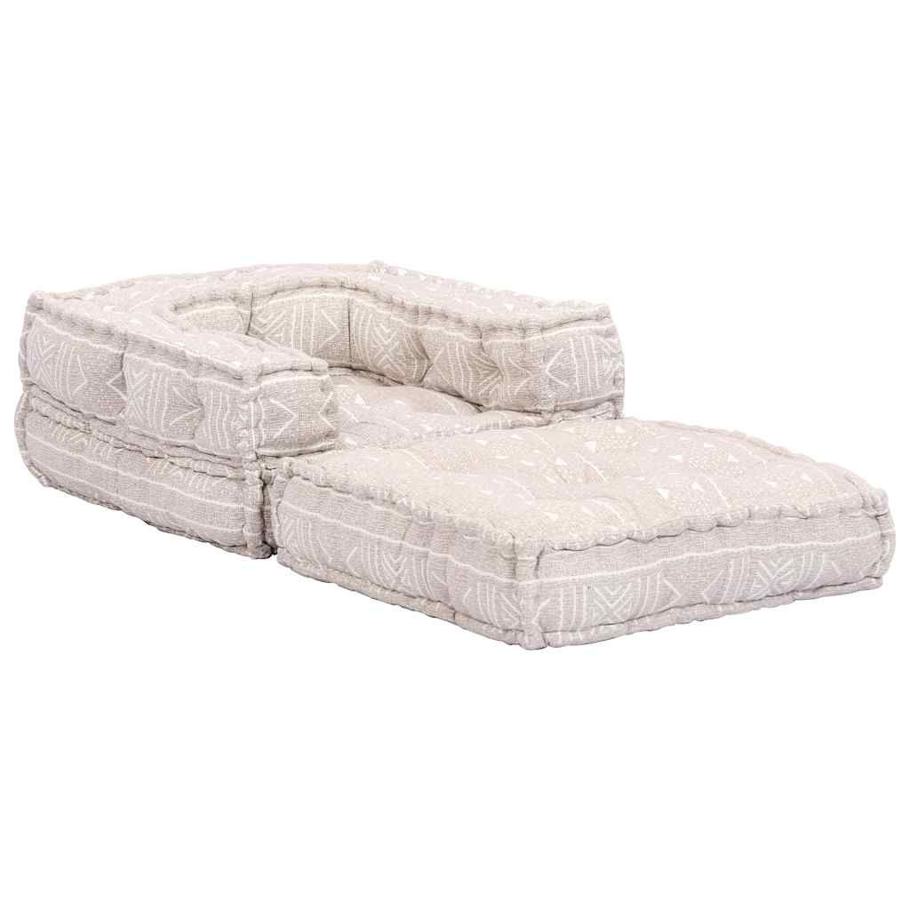 Pouf Modulare Singolo Beige in Tessuto vidaXL
