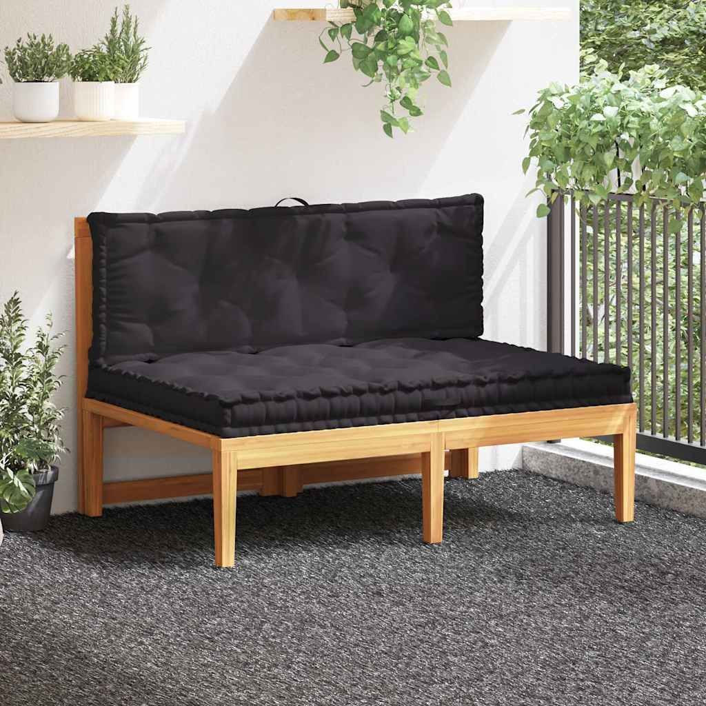 Cuscini per Pallet e Pavimento 2 pz in Cotone Nero vidaXL