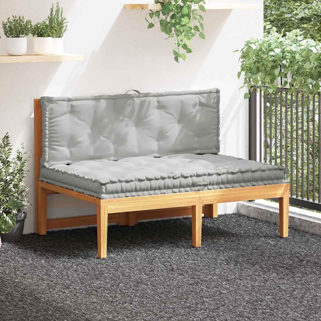 Cuscini per Pallet e Pavimento 2 pz in Cotone Grigio vidaXL